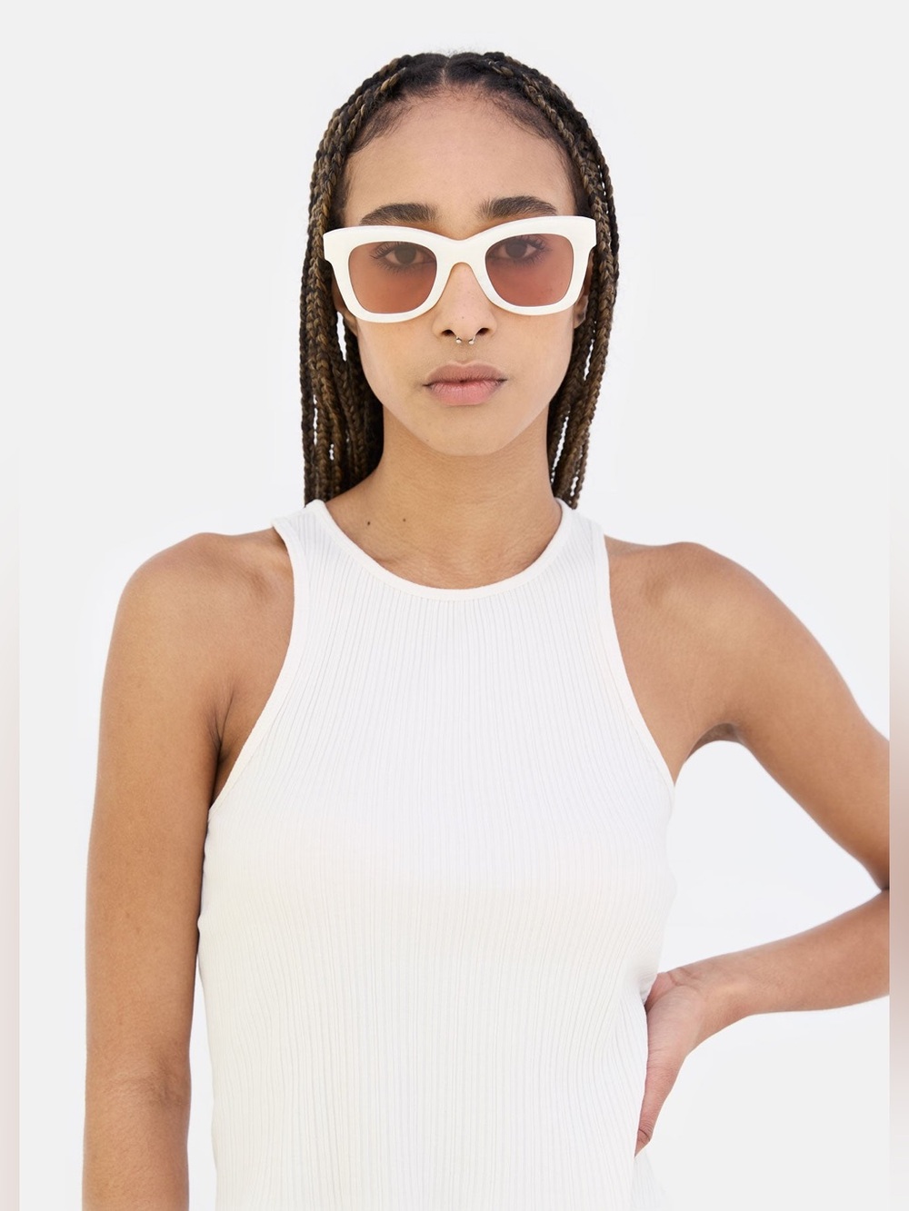 Retrosuperfuture Altura Roccia Sunglasses White Cream UNISEX